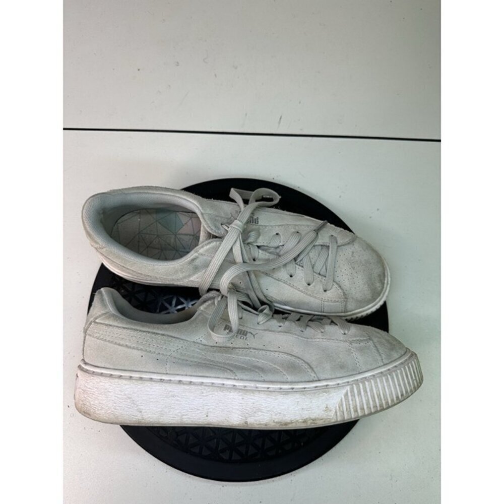 Puma Women's Size 10 Trace Grey Suede Low Top Platform Casual Sneakers 365691-01